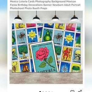 Colorful Loteria Cards Photography Backdrop